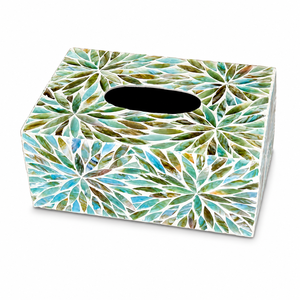 Boîte à mouchoirs rectangulaire en résine bleue, faite à la main en MDF, pour décoration intérieure, rangement, table, voiture, Ramadan, Aïd, mariage, fête - Product Image 5