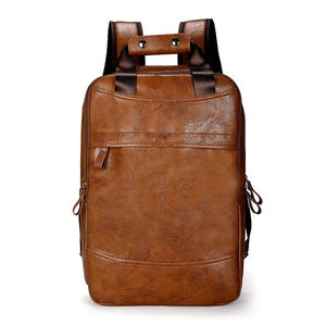 16.5inch Vintage Genuine Leather Men's Backpack Large Laptop Eco-Friendly Waterproof Casual Schoolbag <b>for</b> Teenagers <b>Boys</b> - Product Image 3