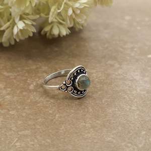 925 Sterling Silver Plated Adjustable Band Antique Boho Jewelry Unisex <b>Labradorite</b> Gemstone Handmade <b>Ring</b> - Product Image 4