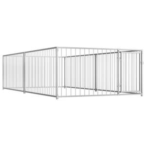 กรงสุนัขเหล็กสีเงิน ขนาด 78.7 นิ้ว x 157.5 นิ้ว x 39.4 นิ้ว - Product Image 2