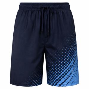 Shorts de sport respirants pour hommes avec fermetures éclair, taille mi-haute, séchage rapide, cordon de serrage à la taille, longueur Bermuda, en polyester, décontractés - Product Image 1