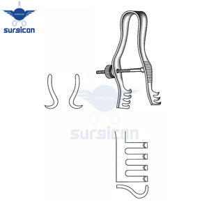Retractor Autoajustable Finsen de 7 cm (2¾ Pulgadas) y 12 mm, Afilado, con Tornillo de Ajuste, de Acero Inoxidable, Reutilizable, Quirúrgico - Product Image 3
