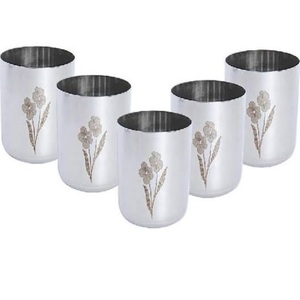 Verres à boire en cuivre au design attrayant avec impression d'autocollants design, lot de trois pour les festivals traditionnels et les événements mémorables - Product Image 3