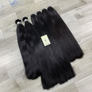 มัดผมมนุษย์ผมตรงสีดำธรรมชาติเกรดผม12A ผมหนาสองชั้น - Product Image 3