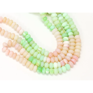 Perles Rondelles d'Opale Rose et Verte : Artisanat de Bijoux en Pierres Précieuses (7-10mm) - Product Image 2