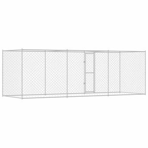 Jaula para Perros de Acero Galvanizado Plateado 236.22 X 78.74 X 78.74 Pulgadas, Puertas y Corrales para Mascotas - Product Image 6