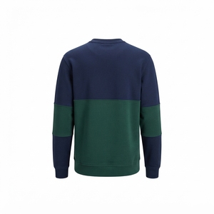 Mens <b>Navy</b> Green Color Block Crewneck <b>Sweatshirt</b> Casual Streetwear Pullover Long Sleeve Top - Product Image 4