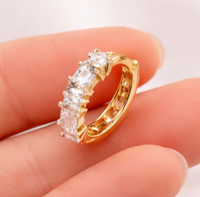 Pendientes de Aro Huggie con Forma de Lágrima de Oro Amarillo Natural de 14K para Mujer, Personalizados por SB, Certificados, Regalo de Boda o Compromiso de Moda - Product Image 3