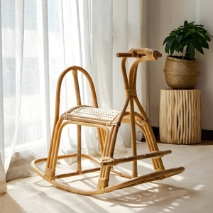 Cheval à bascule en rotin, jouet à monter, animaux en osier, chevaux à bascule, jeu d'imitation pour enfants, prix de gros bon marché - Product Image 3