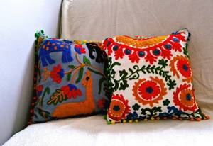 Indian Suzani embroidered <b>cushion</b> <b>covers</b> - Product Image 2