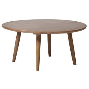 Mesa de centro redonda de madera de estilo moderno de mediados de siglo, con patas delgadas y cónicas, y es duradera. - Product Image 3