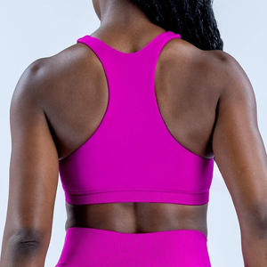 Top deportivo de fitness para mujer, cómodo, con diseño dinámico, tipo racer, con almohadillas para el pecho, para yoga, running y gimnasio, elástico, tipo chaleco, ropa interior deportiva - Product Image 2