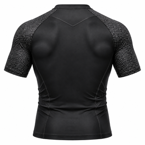 Rashguard BJJ MMA pour hommes, manches courtes, compression, UPF50+, imperméable, écologique, 220g, spandex, anti-déchirure, No-Gi Grappling, adultes - Product Image 2