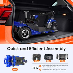 Scooter Elettrico Pieghevole a 3 Ruote per Adulti, Robusto con Cestino Motorizzato, Velocità Massima 24 km/h - Product Image 5