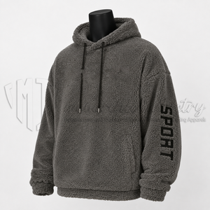 Sudadera con Capucha de Forro Polar Personalizada, Sudadera con Capucha Sherpa Extra Grande, Sudadera Cálida para Invierno, Ropa Urbana, Bordado Personalizado - Product Image 3