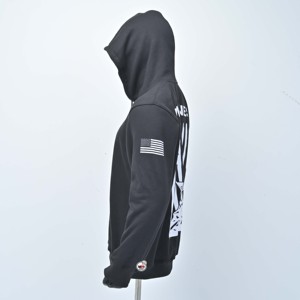 Sweat-shirts à capuche noirs pour hommes de haute qualité avec logo d'aigle brodé, poche avant, coupe classique, en molleton de coton, vêtements décontractés pour l'automne - Product Image 6