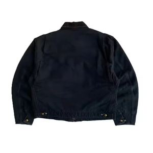 Men's Cotton Workwear Canvas <b>Jacket</b> Solid Color Turn Down Collar Zipper Closure Regular <b>Fit</b> Autumn Wear Puffer Canvas <b>Jacket</b> - Product Image 2