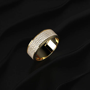 Round Cut Multi <b>Row</b> Diamond Eternity Band Men's <b>Gift</b> Diamond Ring Lab Grown Gold Diamond Ring Diamond Ring <b>Gift</b> for Men's - Product Image 4