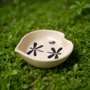 Ceramic Heart <b>Decorative</b> Dinner <b>Plate</b> Asian Zen Design On-Glazed Technique Dishwasher Safe Non-Toxic Food Grade - Product Image 3