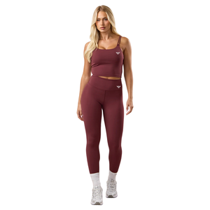 Women's Casual High Waist Full Length Seamless Solid Breathable Quick Dry Stretch Wine <b>Red</b> Fitness Leggings Comfortable Yoga - Product Image 1