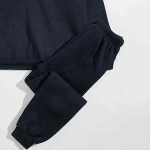 Conjuntos de Sudadera de Color Sólido, Sudadera de Manga Larga de Alta Calidad, Pantalones Ligeros 100% Algodón, Conjunto Deportivo con Estampado Personalizado - Product Image 4