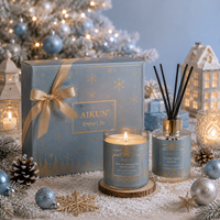 Difusor de Aromas AIKUN, Precio Competitivo Directo de Fábrica, Vela de Vidrio con Fragancia, para Exhibición en Tiendas, Juego de Caja de Regalo Estilo Navidad