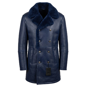 Genuine Leather <b>Shearling</b> Aviator <b>Jacket</b> for <b>Men</b> Premium Winter Fur Coat Warm Durable Stylish Biker Outerwear Everyday Wear - Product Image 6