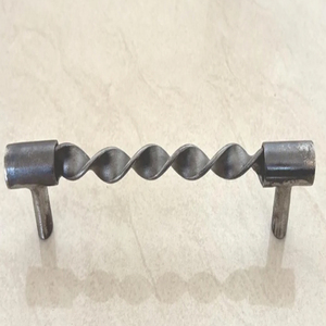 Handmade Twisted Iron Rod Handles <b>Rustic</b> Black Cabinet Drawer Pulls Twisted Black Wrought Iron <b>Door</b> Handle - Product Image 6