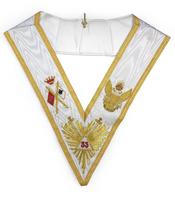 Tablier de regalia maçonnique en feutre non tissé, avec bordure en fils d'or brodée à la main de luxe, épingle de sûreté, taille personnalisée, logo hautement brodé