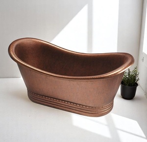 Bañera de cobre de lujo personalizada, bañera de cobre de la mejor calidad, diseño moderno de bañera de cobre, bañera de cobre única - Product Image 4
