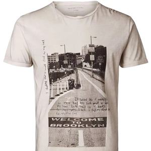 เสื้อยืดคอกลมแขนสั้นผ้าฝ้าย100% คอกลมพิมพ์ลายออกแบบได้เองเสื้อยืดถักป้องกันการเกิดฝ้าสำหรับผู้ชาย - Product Image 5