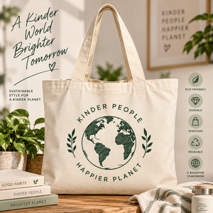 Bolsa de Lona AMANI Kinder People Happier Planet, Diseño Minimalista Personalizado, Estampado con Patrón de Planeta, para Todas las Estaciones, para Viajes - Product Image 5