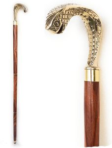 Canne de marche de luxe en laiton et bois avec poignée royale pour un style gentleman et un soutien quotidien haut de gamme - Product Image 3