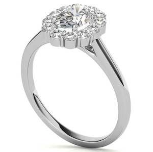 Oval Cut Moissanite Luxury Certified <b>Ring</b> 925 Sterling <b>Silver</b> White Gold Plated <b>Solitaire</b> Engagement Bridal Wedding Promise <b>Ring</b> - Product Image 2