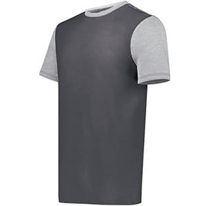 T-shirt décontracté surdimensionné à col rond pour homme, imprimé sur mesure, en tissu éponge coton/bambou à motif uni, manches courtes - Product Image 6