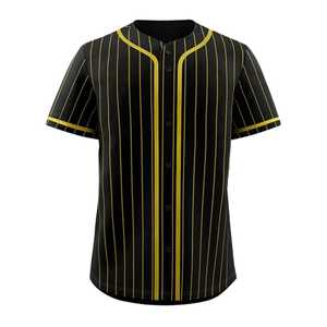 Camiseta de Béisbol a Rayas Rojas para Hombre, Manga Corta, Transpirable, de Poliéster, con Botones al Frente, Corte Regular, Estilo Urbano Holgado - Product Image 4