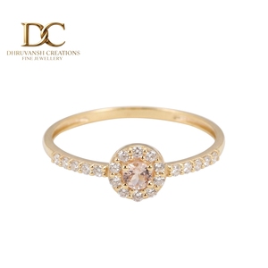 Anillo de Boda de Diseño Elegante en Oro Amarillo Sólido de 14 Quilates con Diamante Cultivado en Laboratorio y Morganita, Certificado IGI, Joyería de Lujo para Mujer - Product Image 1