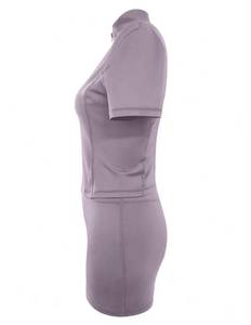 Metallic Breathable Washed Zip up Women <b>Jumpsuit</b> Short Sleeve High Neck Bodycon Romper Stage Wear - Product Image 3