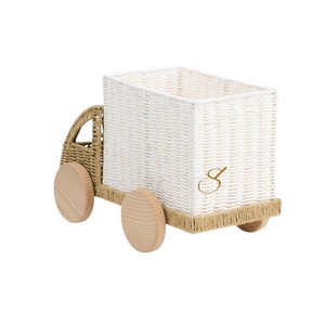 Panier de rangement esthétique en jonc de mer en forme de camion, adorable bac décoratif créatif en osier pour chambre de garçons - Product Image 4