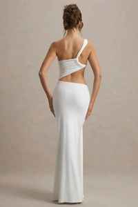 ชุดราตรีทรงเอไลน์แบบไม่สมมาตร สายเดี่ยวเว้าไหล่ ชุดเดรสปาร์ตี้ทรงเข้ารูป ชุดเดรสยาวรัดเอว - Product Image 4