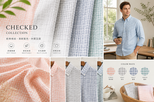 Seawool Fabric SWL-5E1629, Recycled PET/Polyester Blend Q-Dry Breathable Woven Fabric for Men's Casual Shirting - Product Image 3