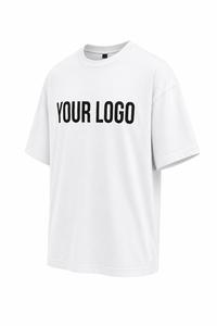 Camiseta Blanca Extra Grande para Hombre, con Logotipo Personalizado Estampado en la Parte Delantera, Cuello Redondo, Manga Corta, Estilo Casual, 100% Algodón con Spandex, 220g - Product Image 5