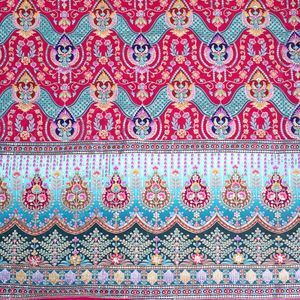 Tissu en crêpe tissé rose magenta 54 pouces avec broderie lourde et motif de bordure Daman pour Kurti, Tunique, Robe Anarkali et Ensemble de style indien pour filles - Product Image 6