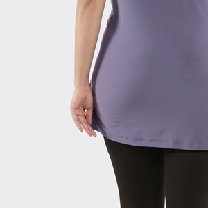 Oversized Plus Size Women's Solid Colour Short Sleeve O-Neck Knitted T-Shirt Casual Loose Fit <b>Top</b> Regular Length Purple - Product Image 6