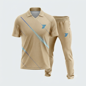 Uniforme de Cricket Personalizado con Nombre de Equipo, Impresión Digital, 100% Poliéster, Unisex, Cintura Elástica, Manga Corta, Cuello Camisero - Product Image 1