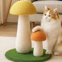 Árbol rascador y rascador para gatos de sisal duradero Yommy con un diseño súper lindo en forma de hongo para la diversión felina, uso en interiores, para todas las estaciones