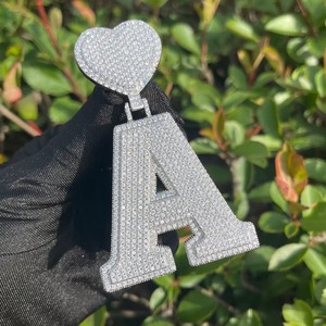 Custom Hip Hop Letter Name <b>Pendant</b> 925 <b>Silver</b> Custom Iced Out Jewelry Fashion Rapper Bling <b>Pendant</b> Custom <b>Initial</b> Letter <b>Pendant</b> - Product Image 5