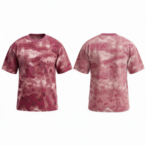 เสื้อยืดโอเวอร์ไซส์ลายพรางแบบเบาสบายสำหรับผู้ชาย แขนสั้น คอกลม สไตล์สตรีทแวร์ ดีไซน์ทำเก่า พรีเมียมคุณภาพใหม่ - Product Image 6