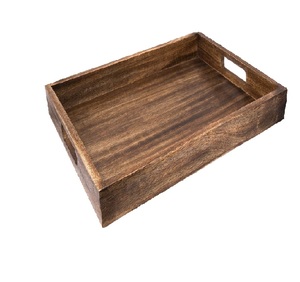Wooden tray <b>serving</b> board breakfast <b>set</b> rectangular wooden base kitchen accessory food platter - Product Image 5