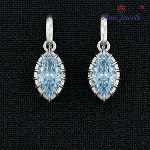 Elegantes Pendientes de Aro de Oro Blanco de 14K con Diamante Cultivado en Laboratorio para Mujer - Regalo Elegante para Uso Diario y Fiestas/Bodas - Product Image 1